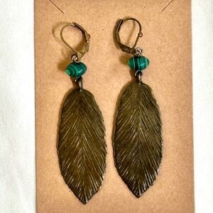 MALACHITE & METAL EARRINGS